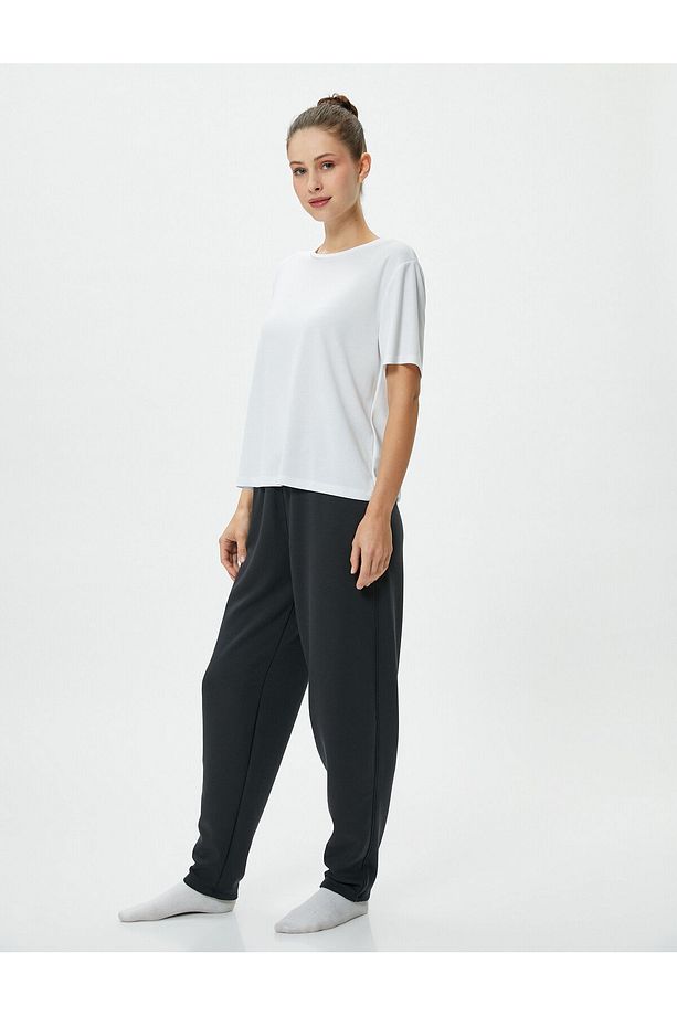 Jogger Pijama Altı Beli Lastikli - 2