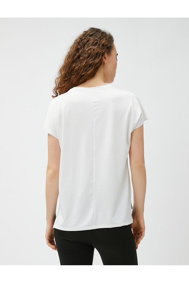 Oversize Spor Tişört Slogan Baskılı - 4