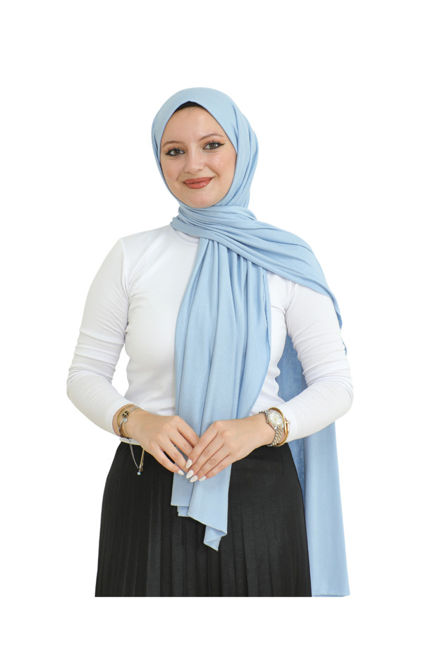 Shawl Hijab Premium Fabric Scarf Long Islamic Clothing Viscose - Baby Blue