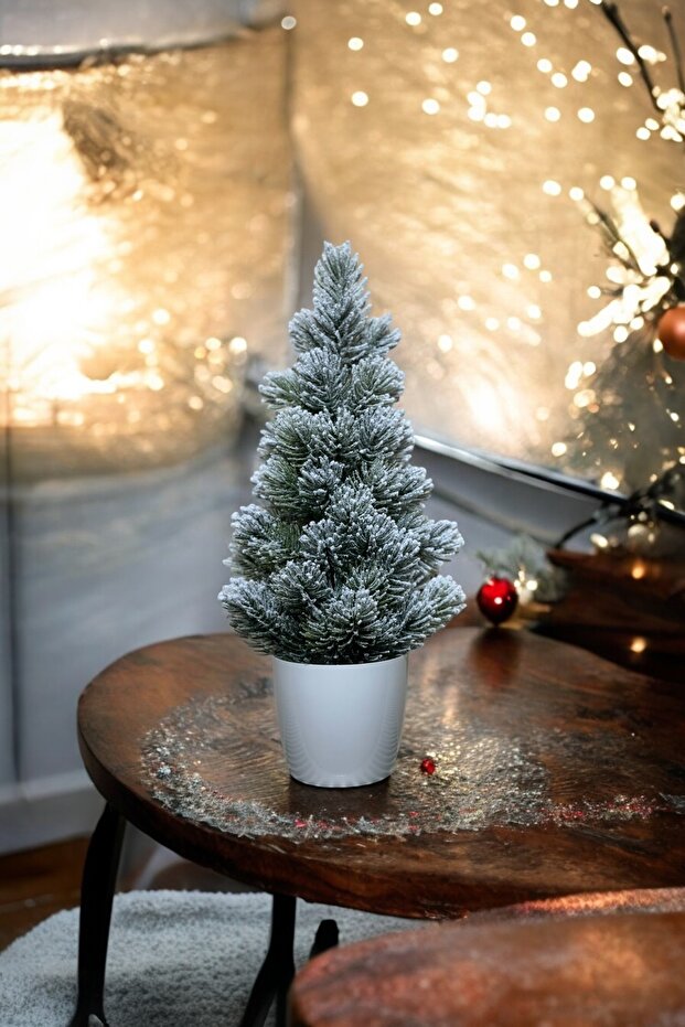 Snow Patterned Christmas Pine Tree 42 cm - 3