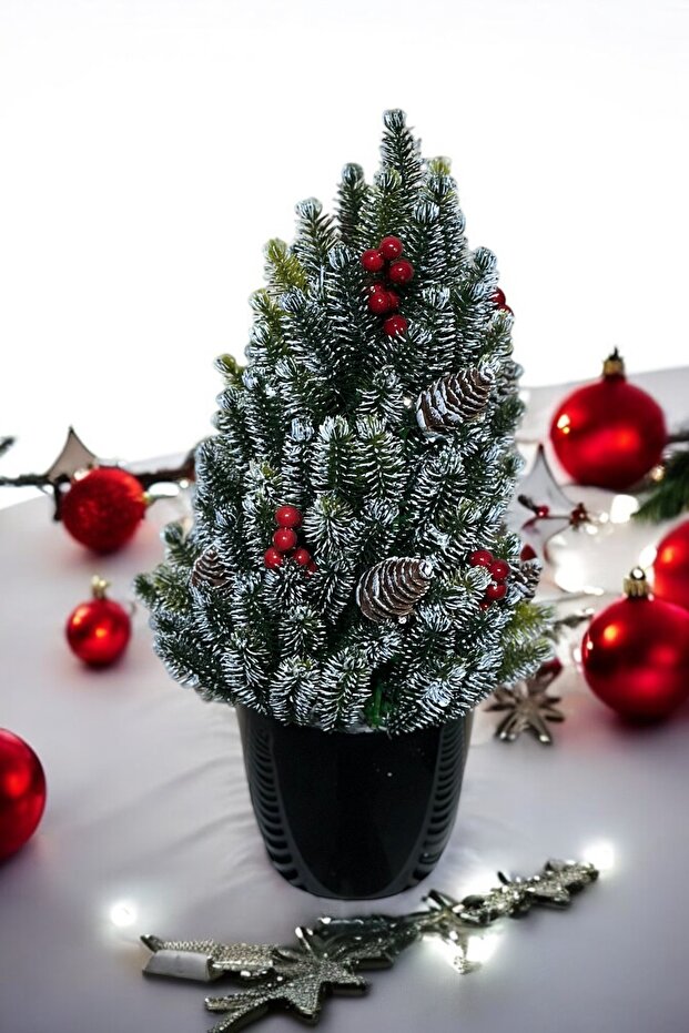 Snow Patterned Christmas Pine Tree 42 cm - 4