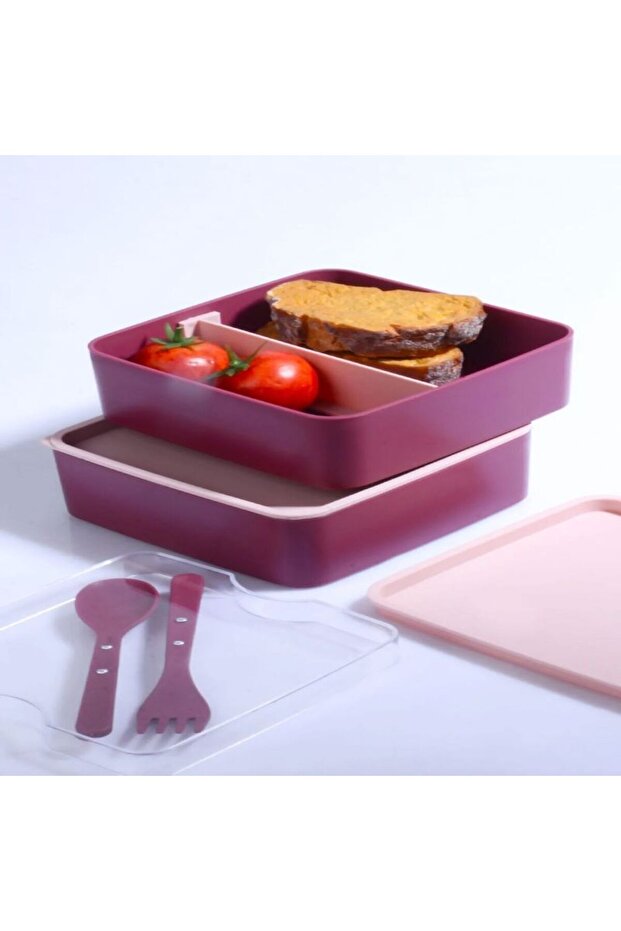 Saint Belisama Kitchen Plum Square Sports Nutrition Container Tiers Microwave Compatible Food Storage Container
