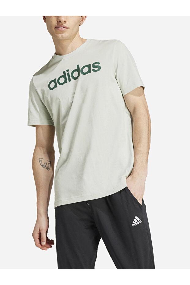 تي شيرت Essentials Single Jersey بشعار خطي - 4