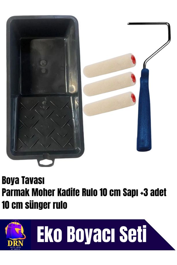Moher Kadife Rulo 10cm | Boya Tavası | 10 Cm Rulo Sapı | Triflo Hediyeli - 1