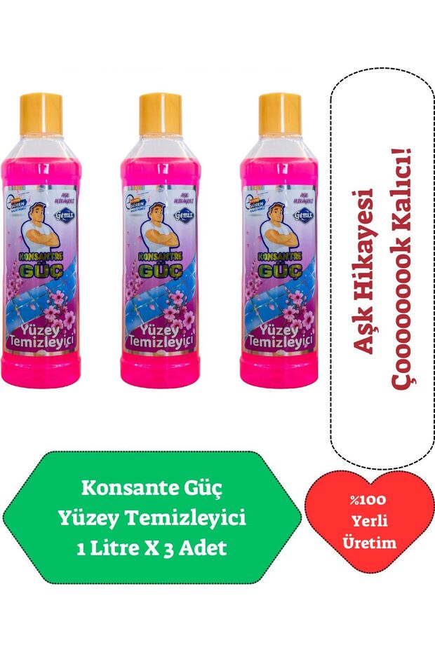 Gemix Yüzey Temizleyici Pembe Aşk Hikayesi 1000 ml X 3 Adet - 1