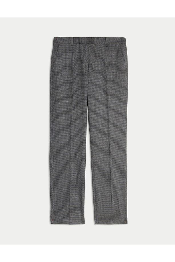 Regular Fit Ekose Desenli Yün Pantolon - 4