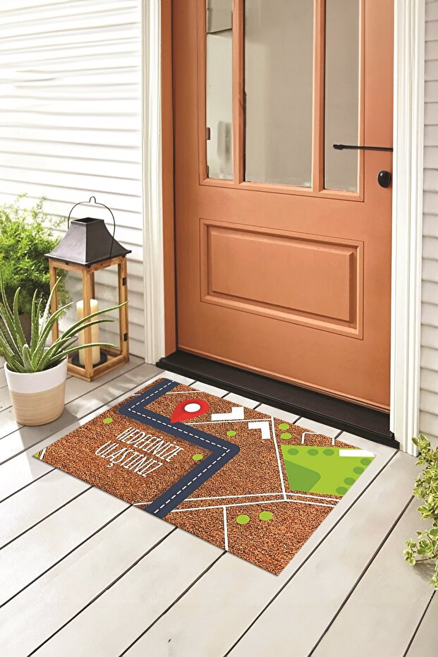 Digital Printed Non-Slip Base Washable Colorful Map Doormat (40X60Cm)