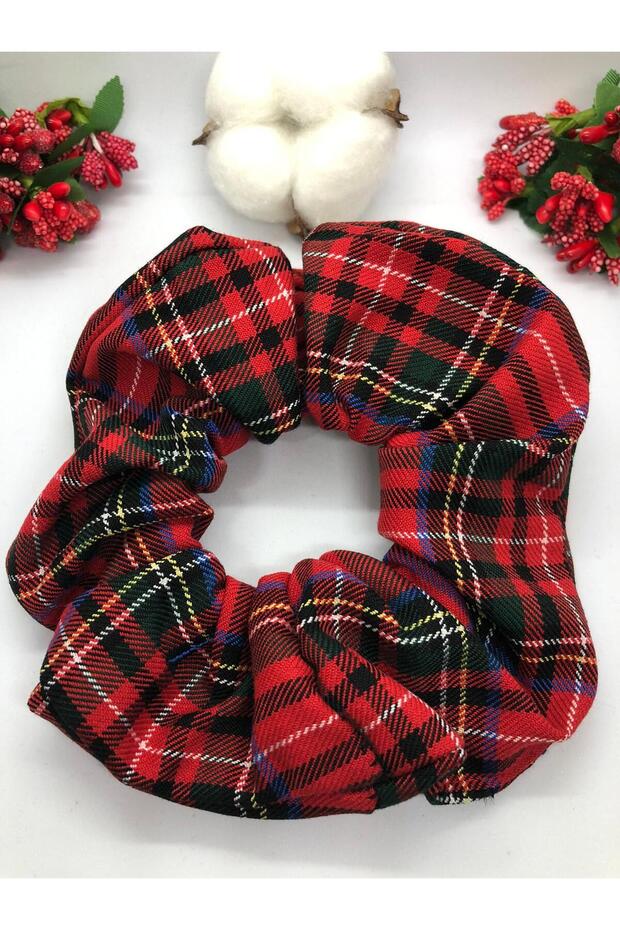 مشبك مطاطي منقوش باللون الأحمر مقاس كبير - 2