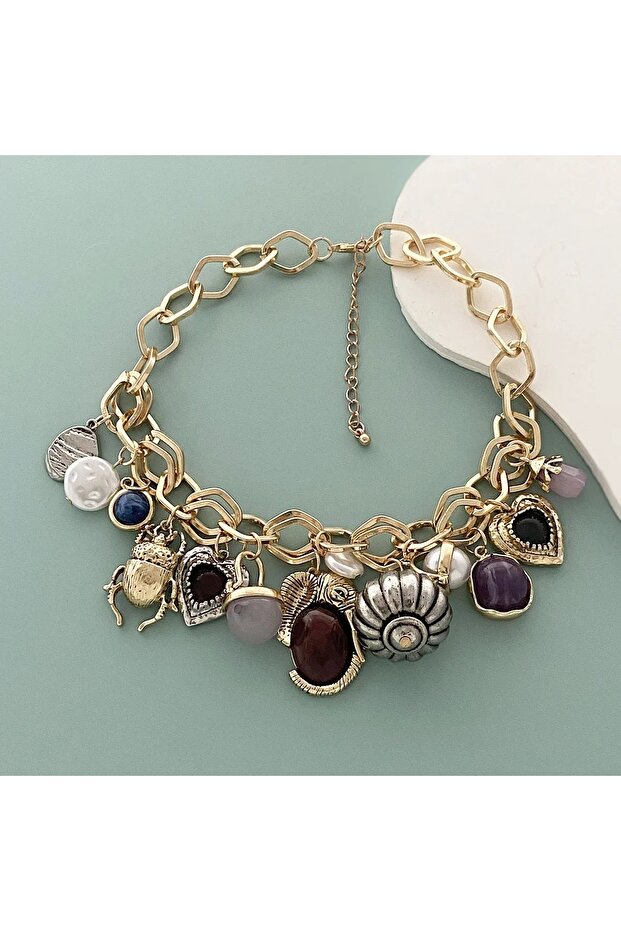 Charmlı Çelik Kolye - 2