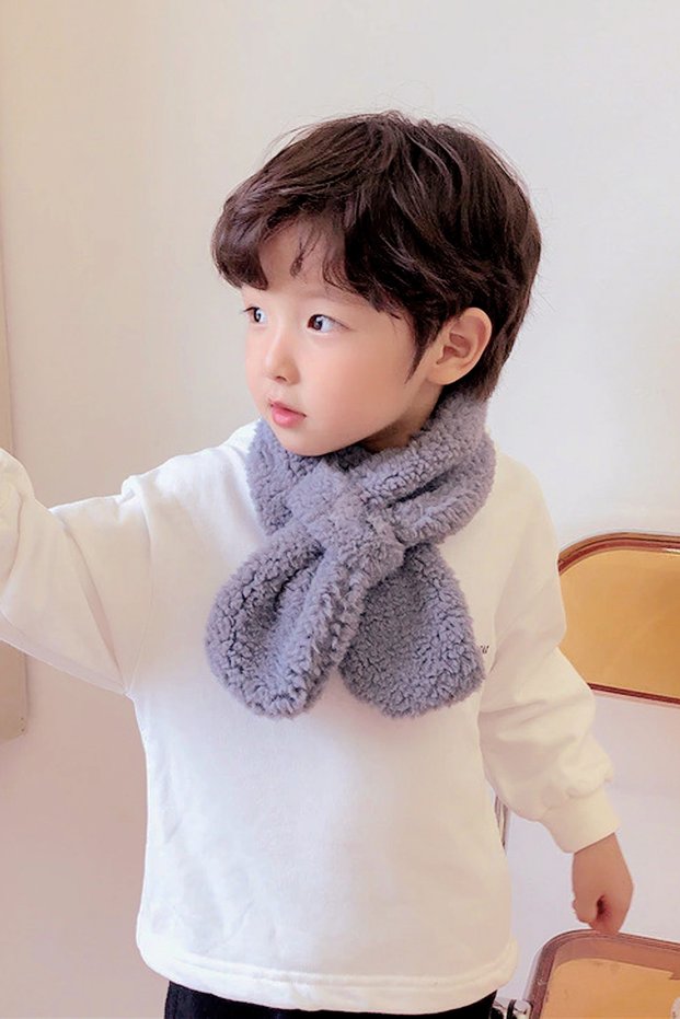 Foulard 3-6 Years Old Children's Plush Scarf Neck Collar Scarf Wesoft Windproof Fleece Neck Collar Shawl