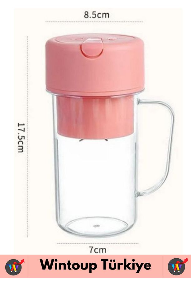 Taşınabilir Ev İş Gündelik Kullanım Milkshake Meyve Sıkacağı USB Şarjlı Pipetli Bardak Blender 420ML - 6
