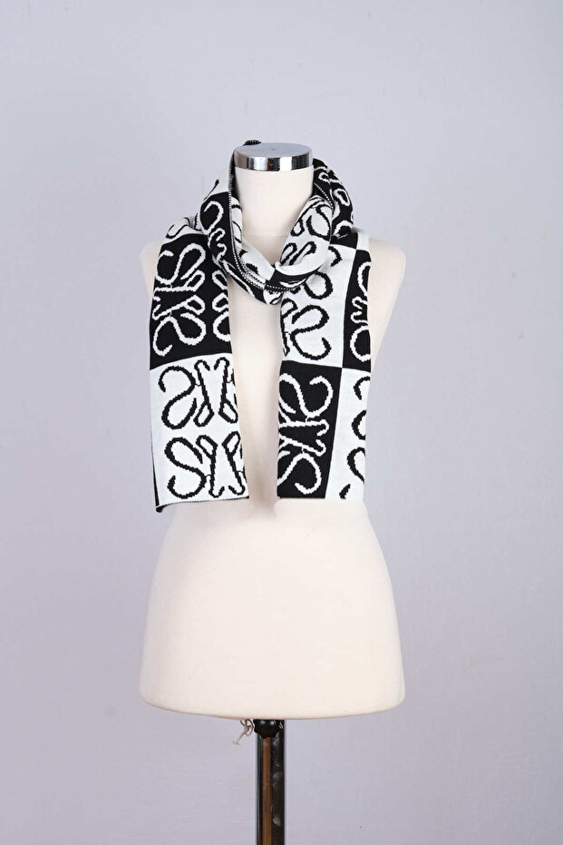 Desenli Triko Atkı - 3