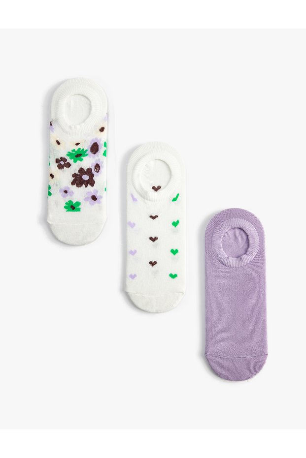 Set of 3 Heart-shaped Booties Socks