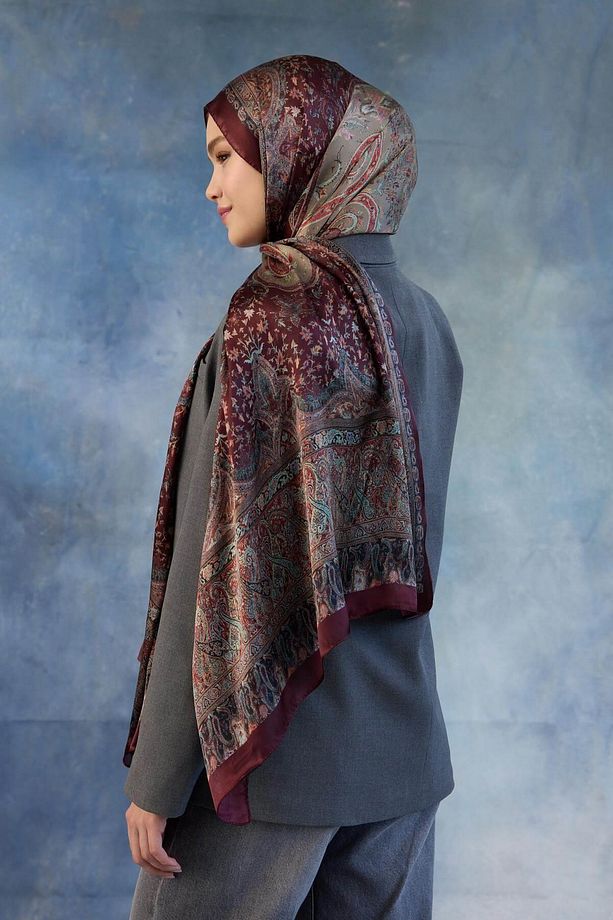 Bordo Hint Vual Şal - 5002-02 - 4