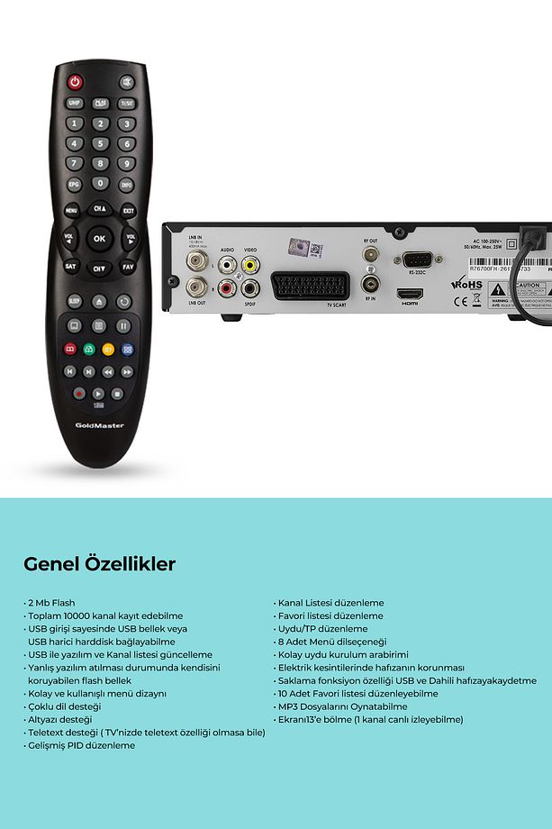 Sat-76700 Hdmı Çıkışlı Tüplü Tv Uyumlu Scart Dijital Uydu Alıcısı - 3