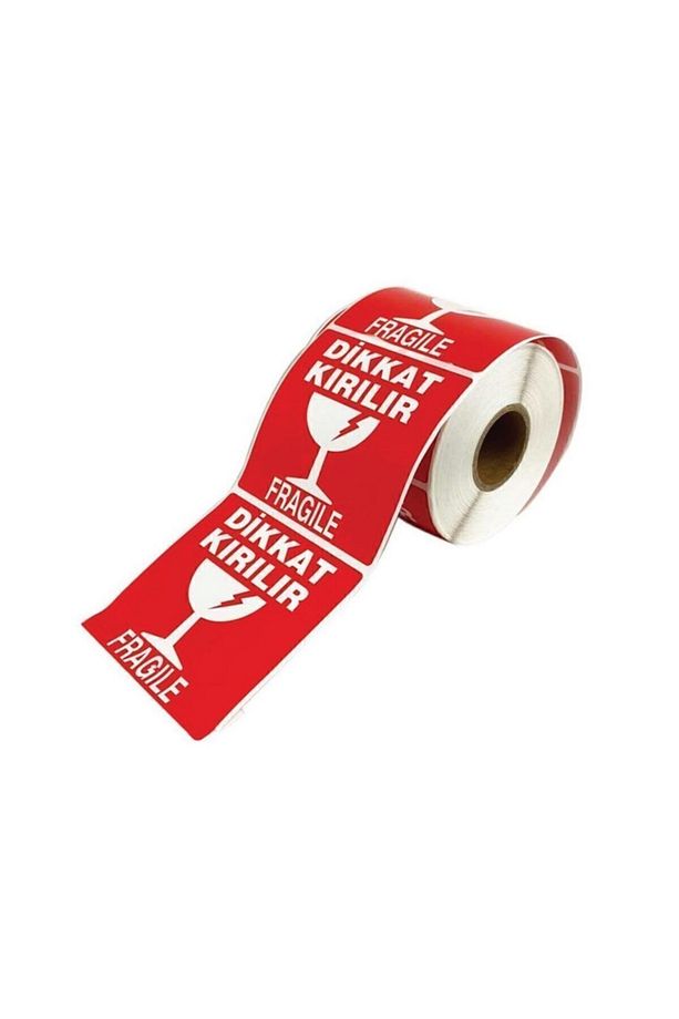 Dikkat Kırılır Etiket 100x100 Mm 1 Rulo 500 Adet - 2