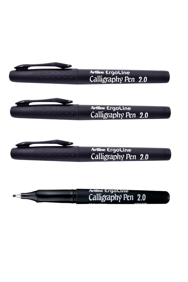 ARTLINE ERGOLINE CALLIGRAPHY PEN 2.0 - مجموعة سوداء عربية مكونة من 4 قطع