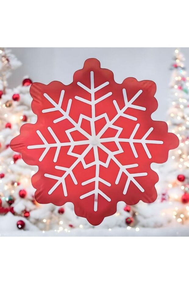 New Year's Party Red White Snowflake Shaped Foil Balloon