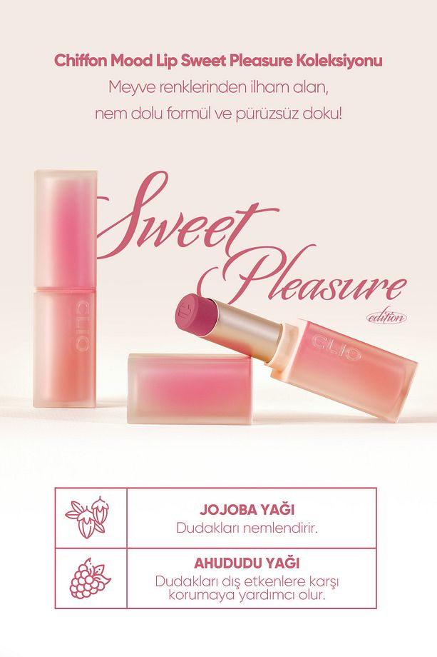 Yumuşak Dokulu, Hafif Mat Görünüm Sunan Ruj CLIO Chiffon Mood Lip (11 Plum Macaron) - 7