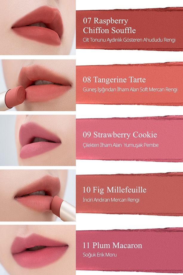 Yumuşak Dokulu, Hafif Mat Görünüm Sunan Ruj CLIO Chiffon Mood Lip ( 08 Tangerine Tarte) - 6