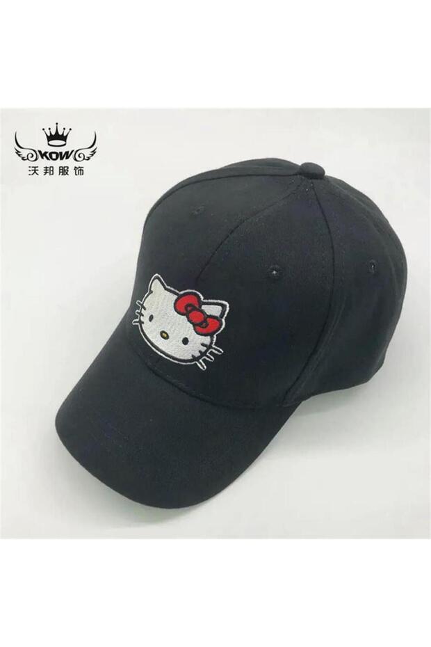 Black Hello Kitty Face Hat - 1