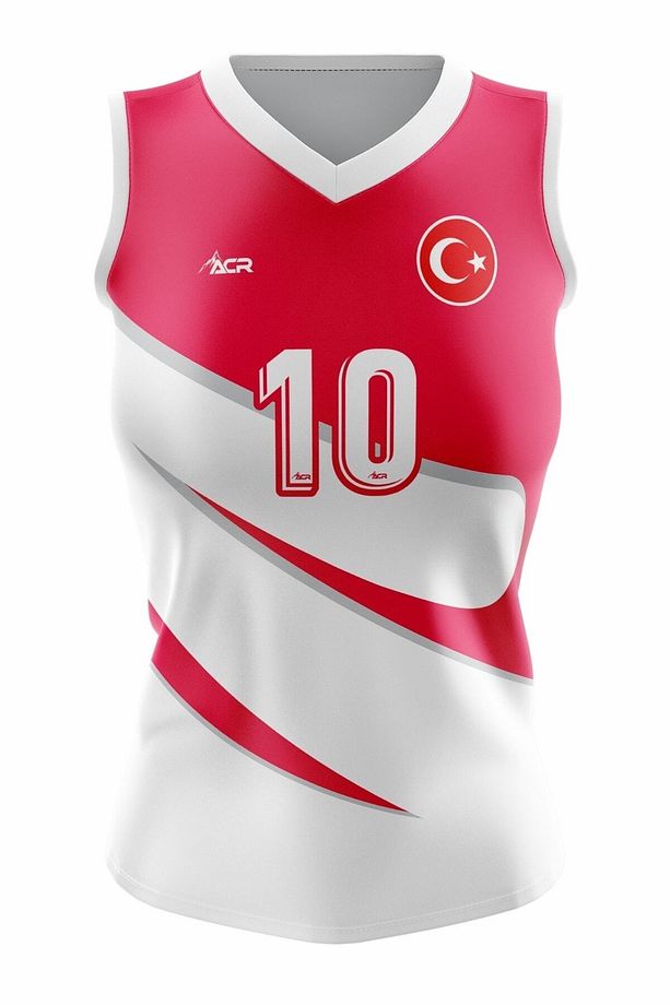 Voleybol Forması Model Star - Kişiye Özel Isim Ve Numara Yazılabilir, Dijital Baskı Tasarım Tek Üst - 1