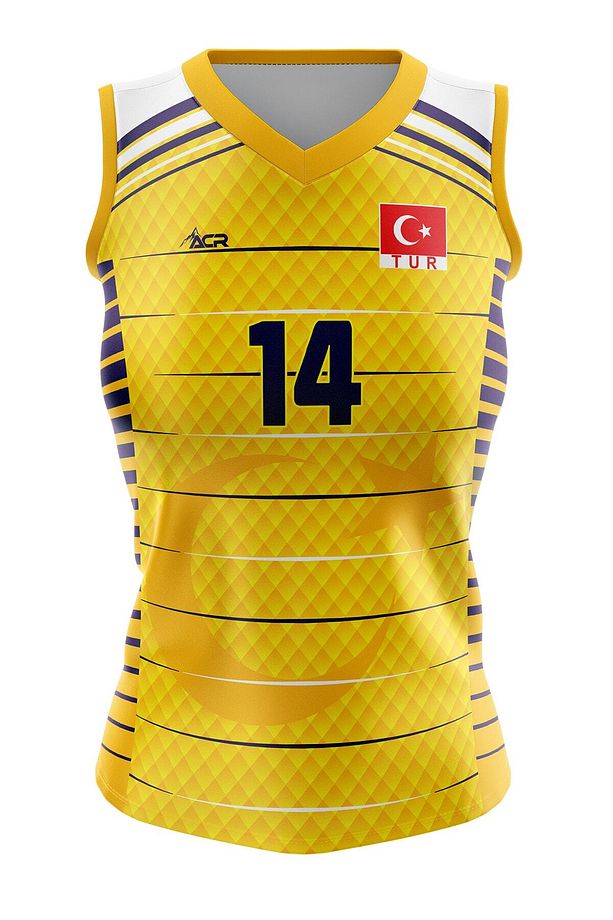 Voleybol Forması Sultan Model-kişiye Özel Isim Ve Numara Yazılabilir, Dijital Baskı Tasarım Tek Üst - 1