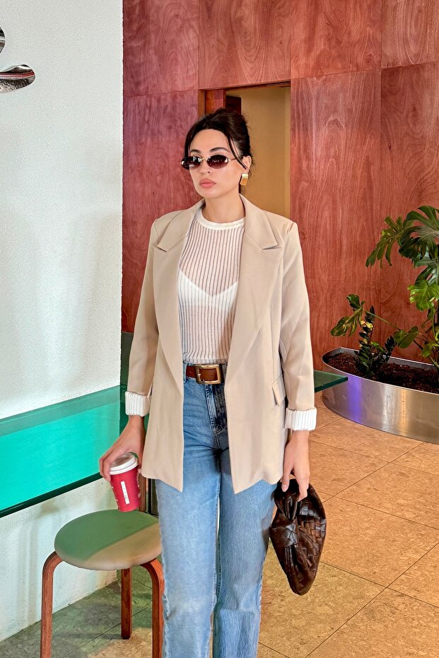 سترة بليزر بأكمام قابلة للطي - 1