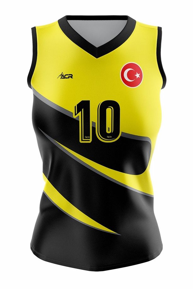 Voleybol Forması Model Star - Kişiye Özel Isim Ve Numara Yazılabilir, Dijital Baskı Tasarım Tek Üst - 1