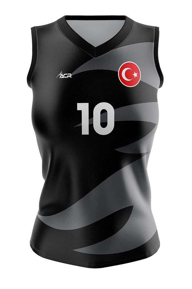 Voleybol Forması Model 714 - Kişiye Özel Isim Ve Numara Yazılabilir, Dijital Baskı Tasarım Tek Üst - 1