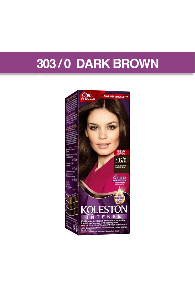 Koleston Intense - Long-lasting, Vibrant Hair Color, 100% Grey Coverage - 303/0 Dark Brown