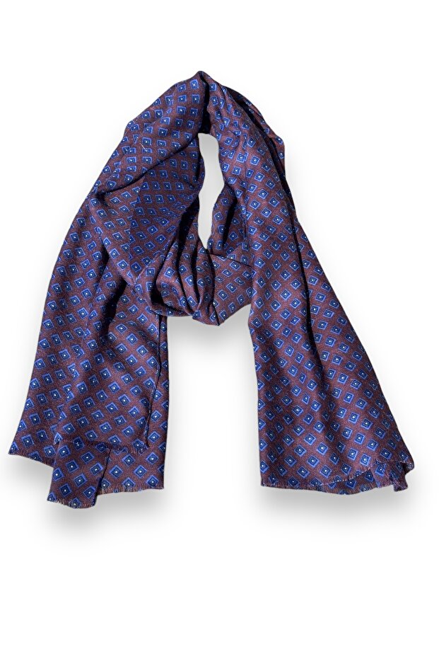 Yün İpek Baskılı Atkı - 2