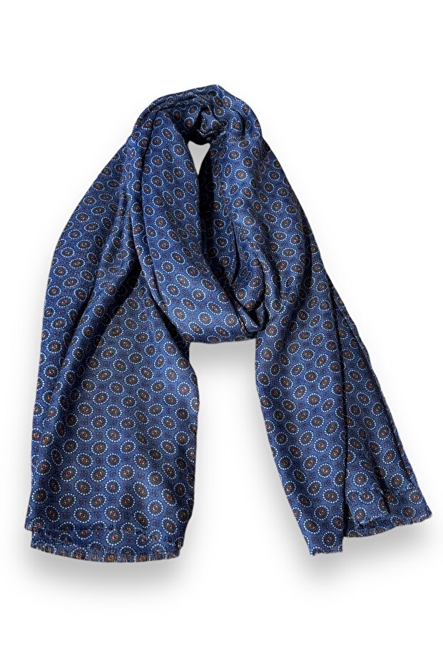 Yün İpek Baskılı Atkı - 2