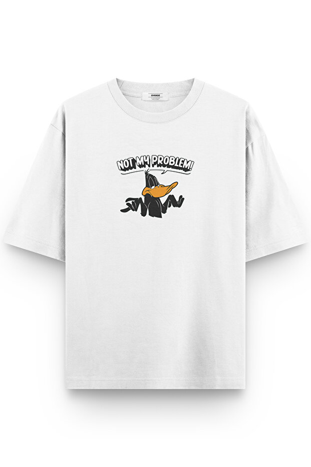 Not My Problem Semi Oversized White T-Shirt 1164
