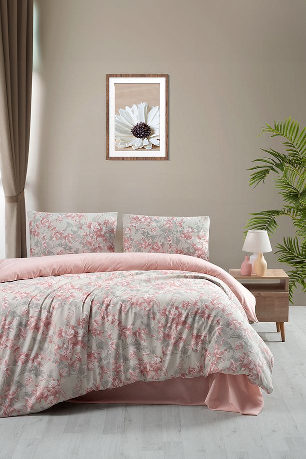 Çift Kişilik Nevresim Takımı Lıly Krem - 200x220 - 5