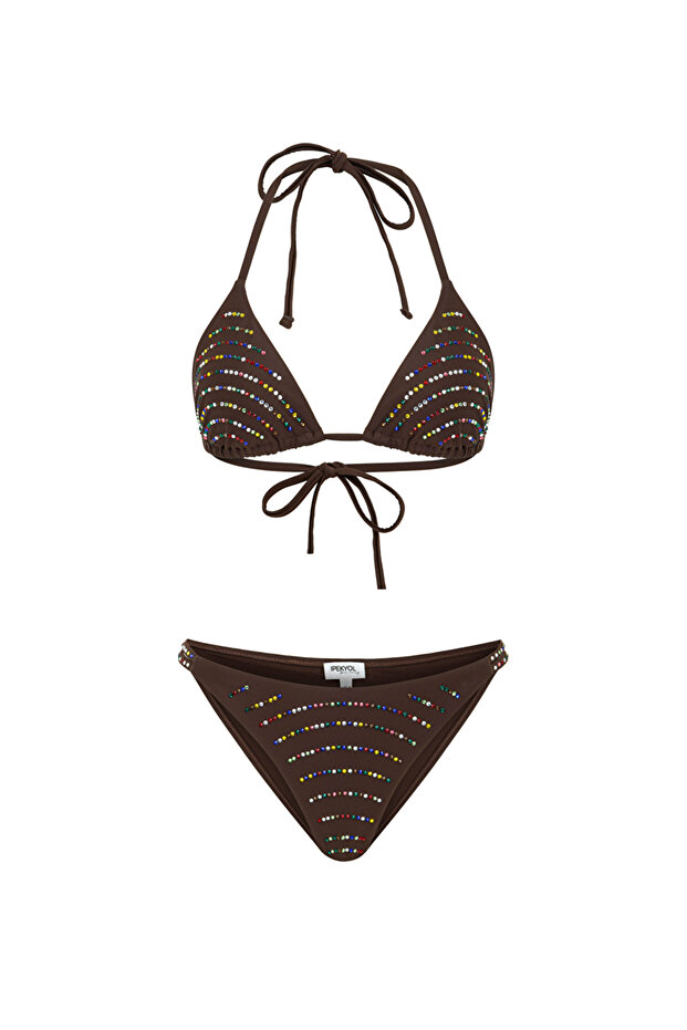 Hotfix baskılı bikini seti - 3