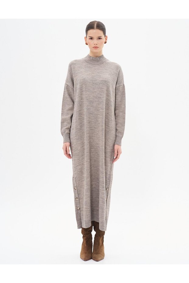 Button Detailed Knitwear Dress