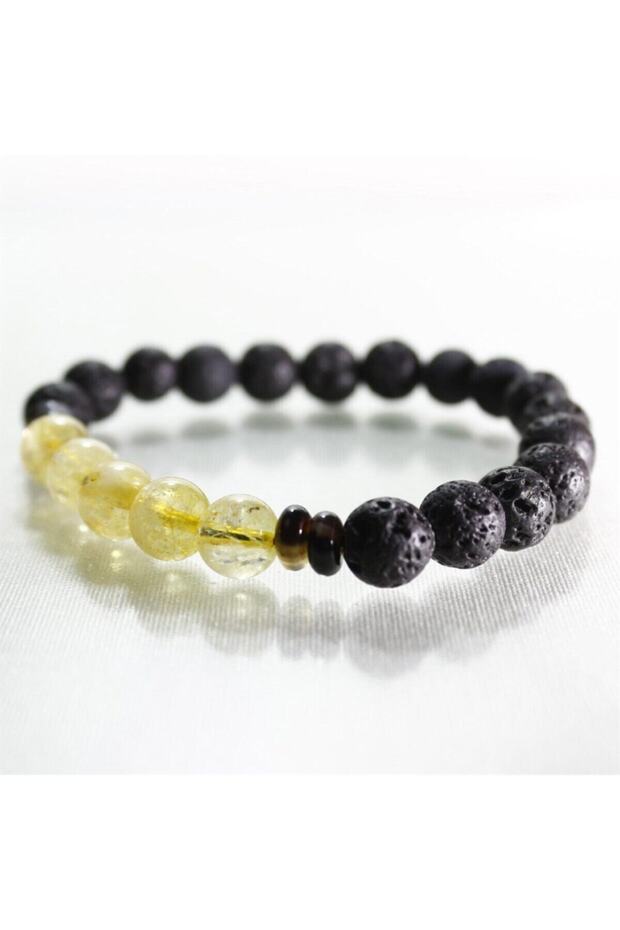 Lava Stone - Citrine Natural Stone Design Bracelet