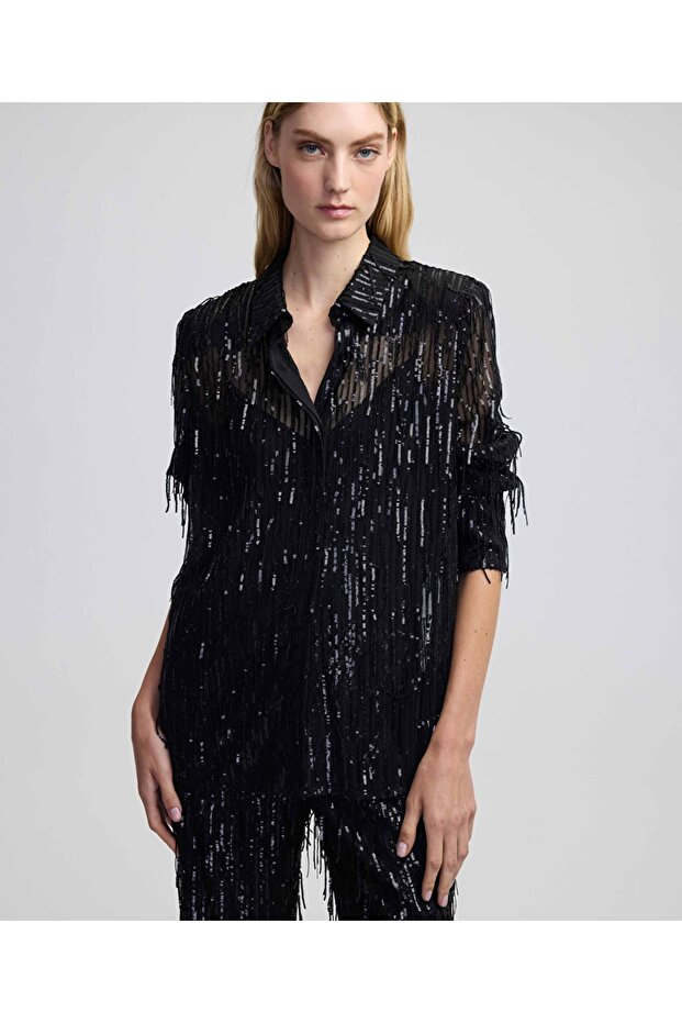 Payet işlemeli gömlek - 1