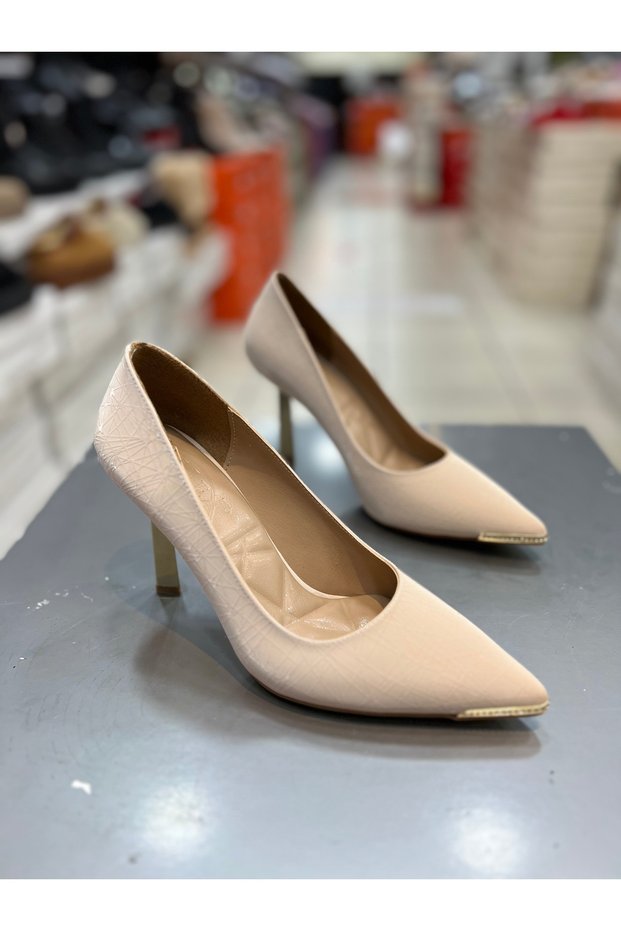 Vollex Imported Stylish Women's Heeled Shoes with Stone Detail