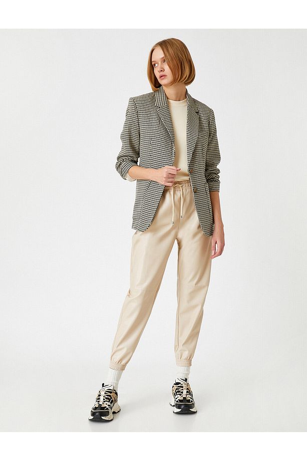 Suni Deri Jogger Pantolon - 2