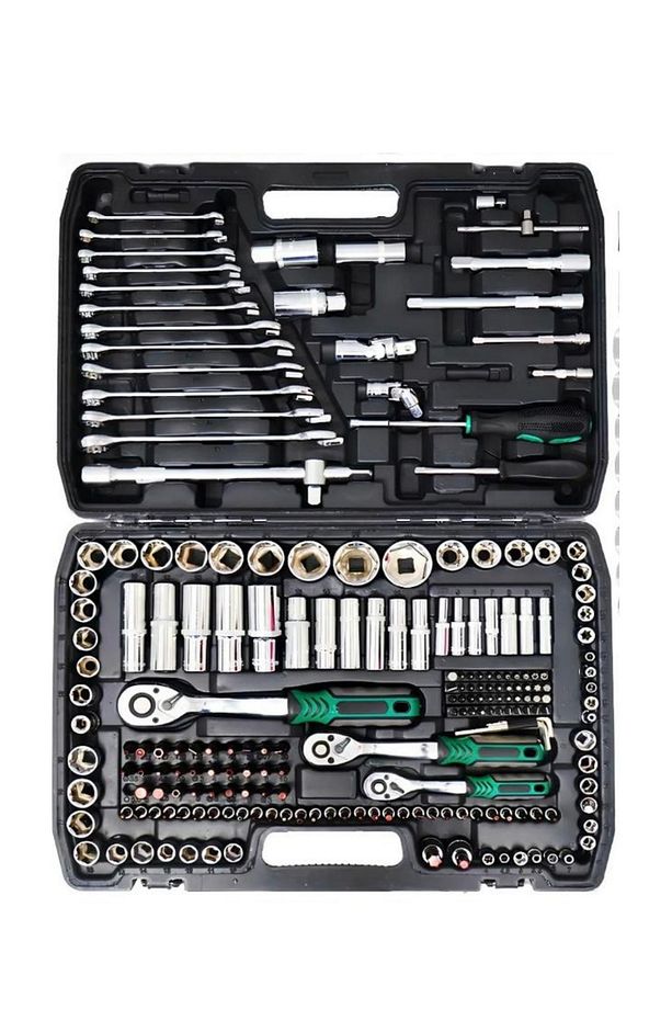 Tam Pro alman  72 Diş Eğik Cırcır 217 Parça Lokma Takımı Oto Tamirci Tam Set 1/2-3/8-1/4 - 1