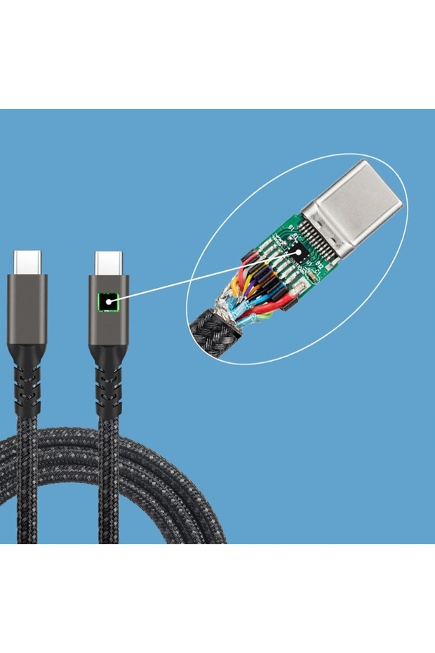 Redclick 2.Jenerasyon Type-C to Type-C USB3.2 PD Data Şarj Kablosu 100W 20Gbps 4K@60Hz 1 Metre - 3