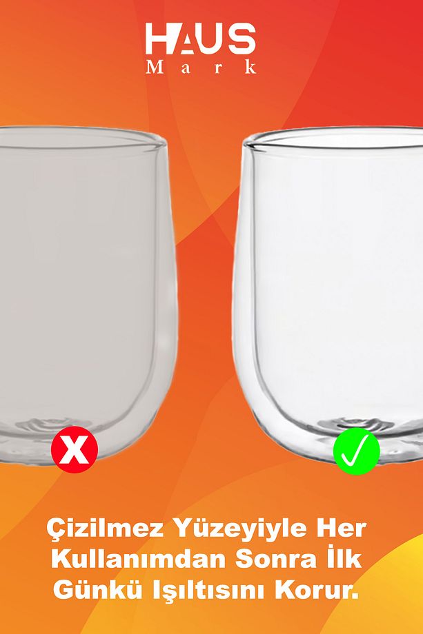 Çift Cidarlı 250 ml Kulplu Kupa Çift Katlı Isı Yalıtımlı Bardak - 3