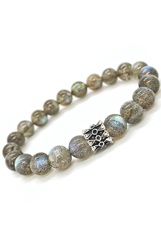 Certified Cloudy Quartz Natural Stone Wide Cut Bracelet