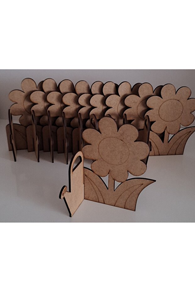 10Pcs Flower Water Container Wooden Painting Mother's Day School Course Activity Activity Art Hobby Set