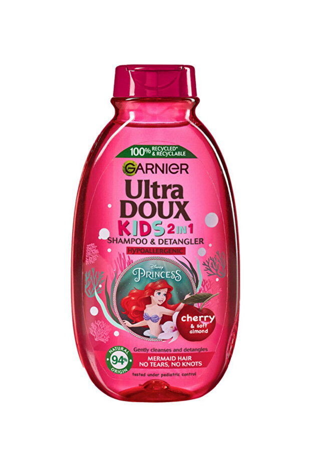 Ultra Doux Kids 2 in 1 Cherry Shampoo & Detangler 400ml - The Little Mermaid