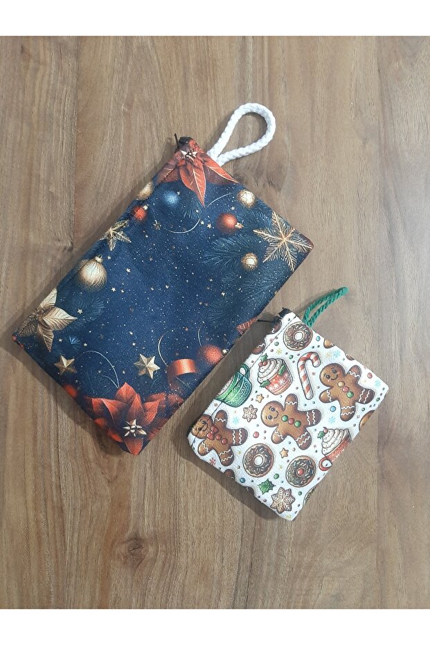 New Year's Christmas Series Yilbasi Ornaments Navy Print Pen Holder - Wallet