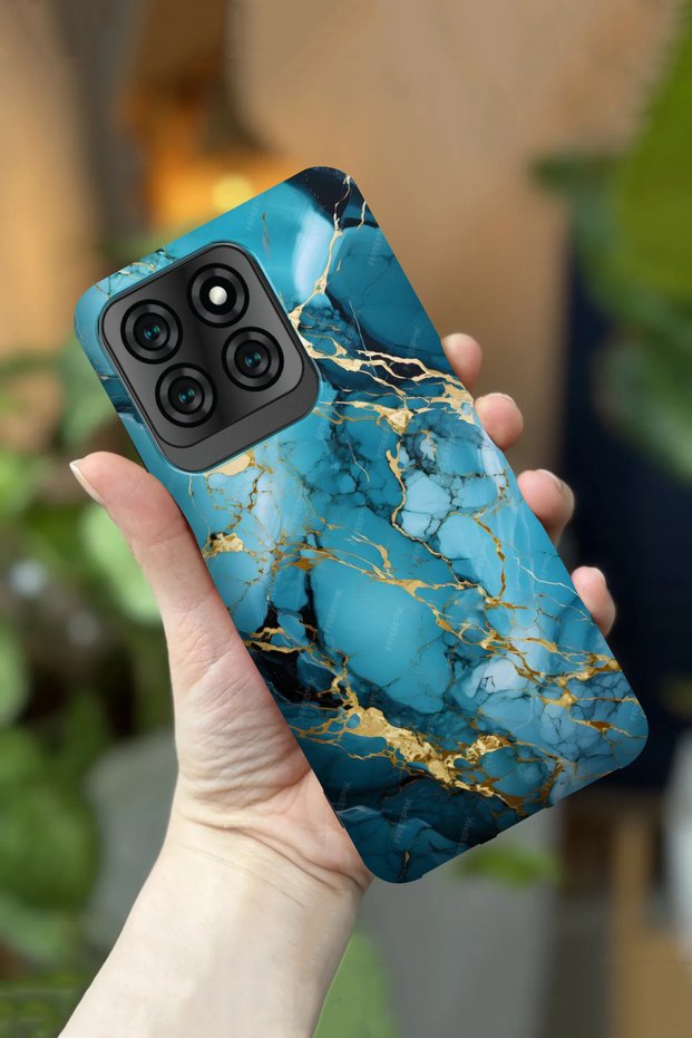 S71 Compatible Camera Protected Light Blue Marble Pattern Hd Printed Silicone Case