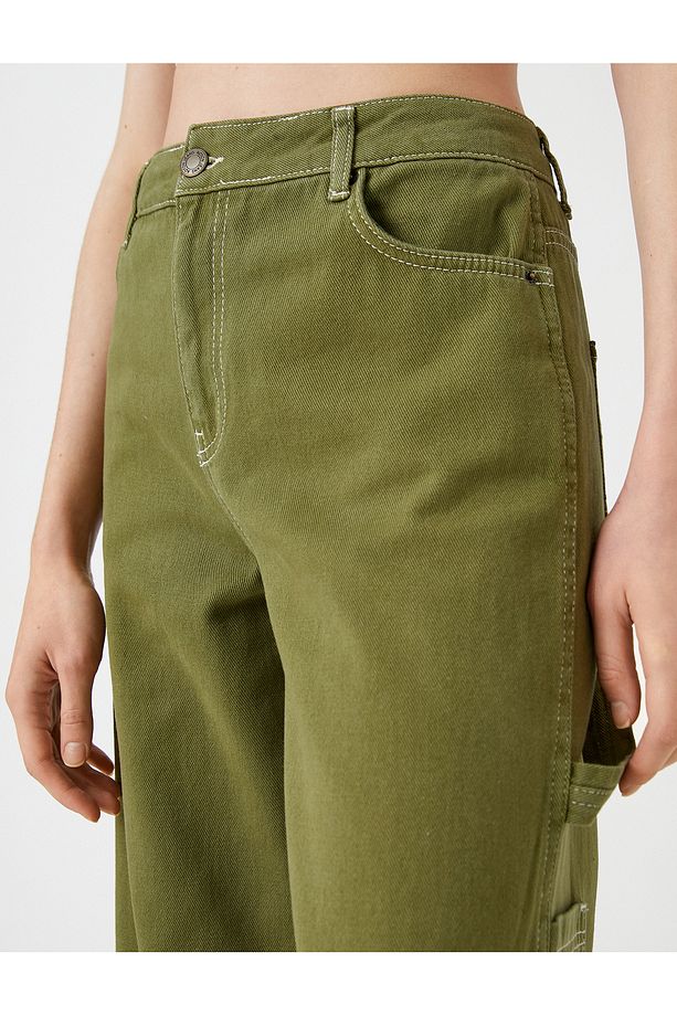 Geniş Paça Kot Pantolon Yüksek Bel - 5
